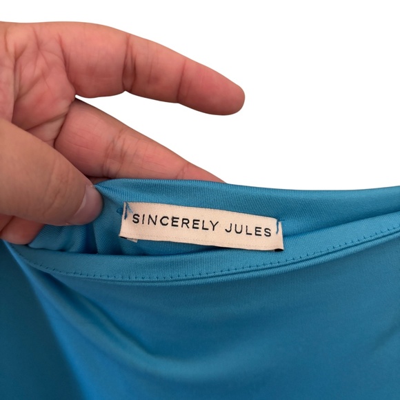 Sincerely Jules Bright Blue Bodycon Tank Midi Dress Women’s Size Large - Picture 2 of 7